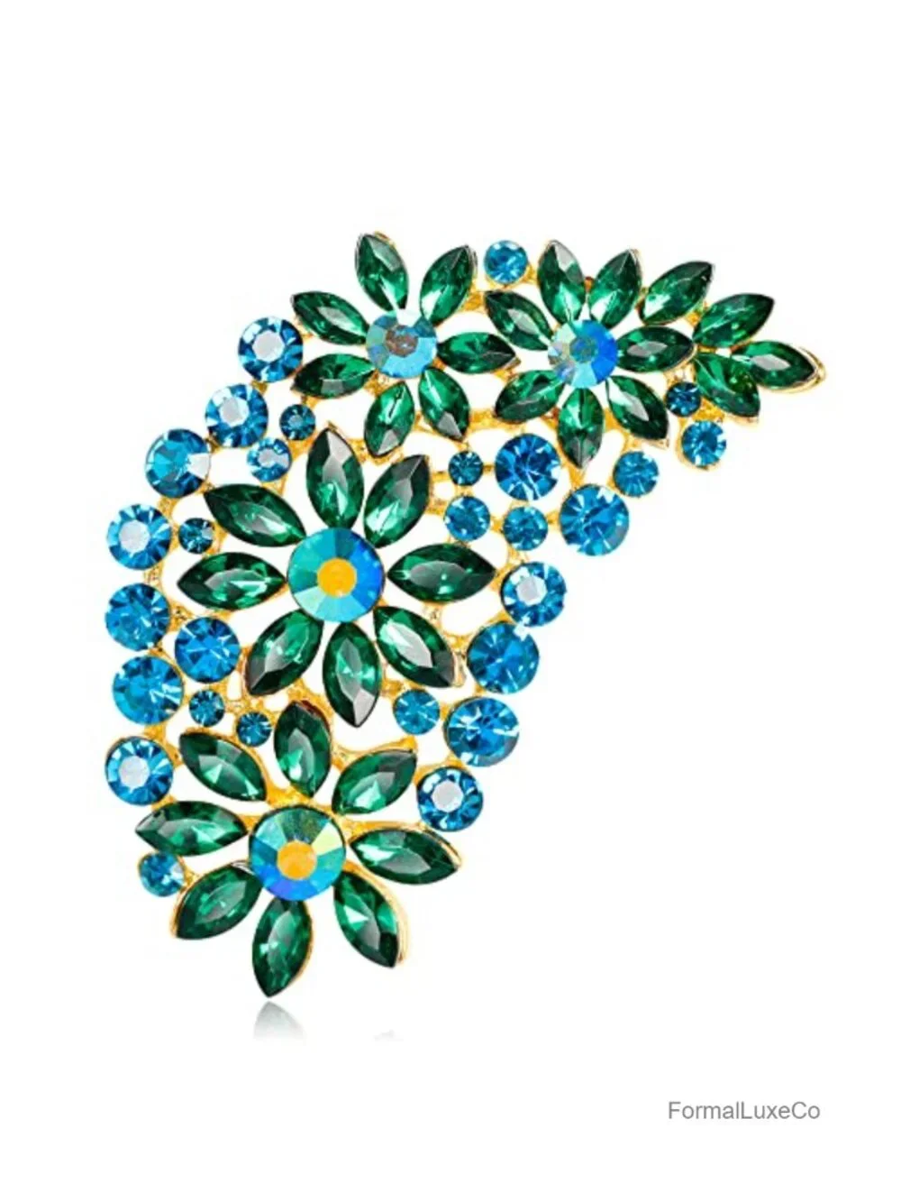 Crystal Flower Brooch Pin for Women Austrian Crystal Wedding Brooch